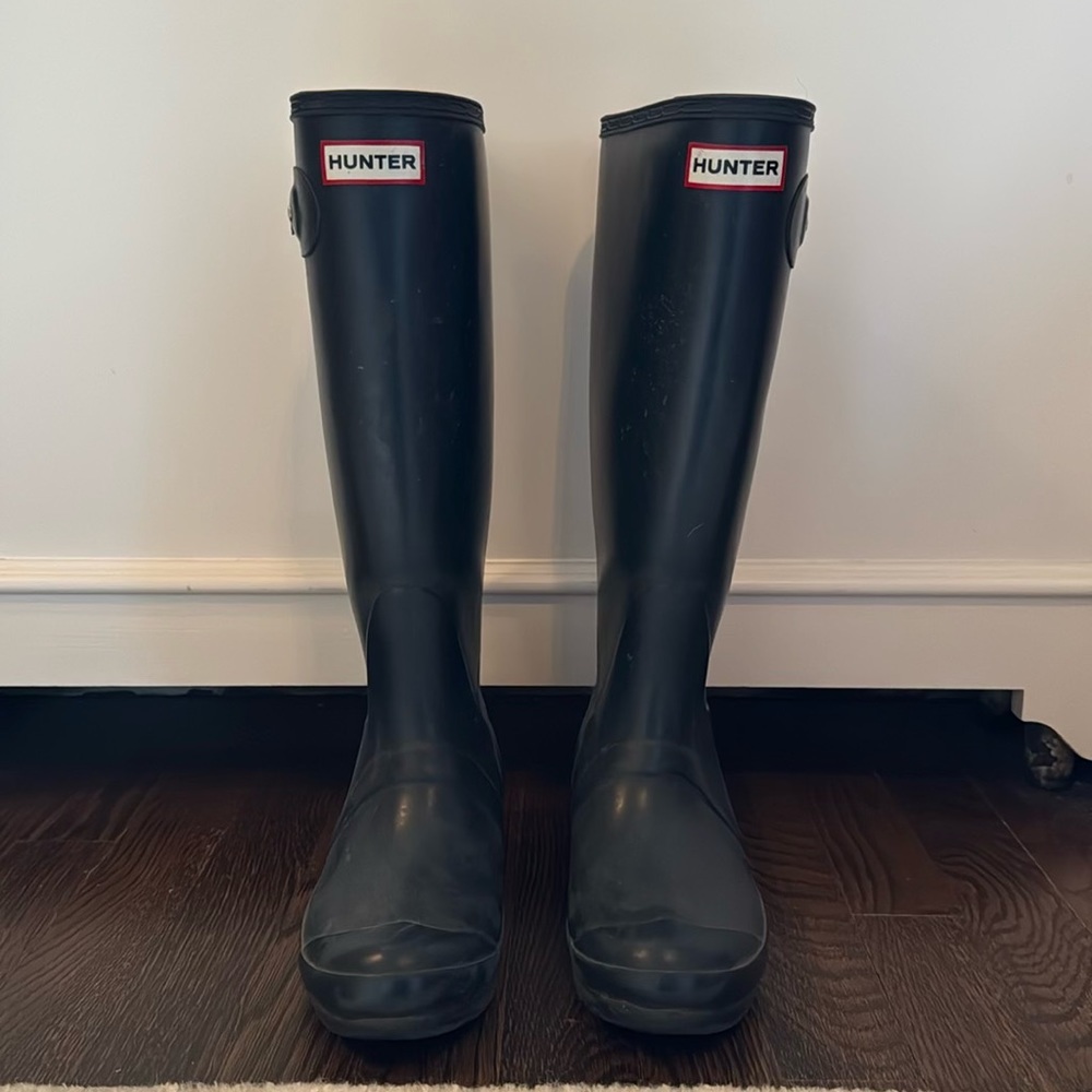 Hunter Original Gloss Tall boots in Navy - size 37